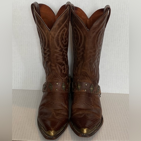 Double H Shoes - Double H leather women Western cowboy cowgirl boots US 6 chain straps Canada